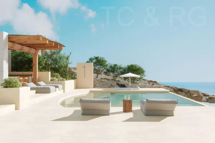 villa luxueuse avec piscine et pergola