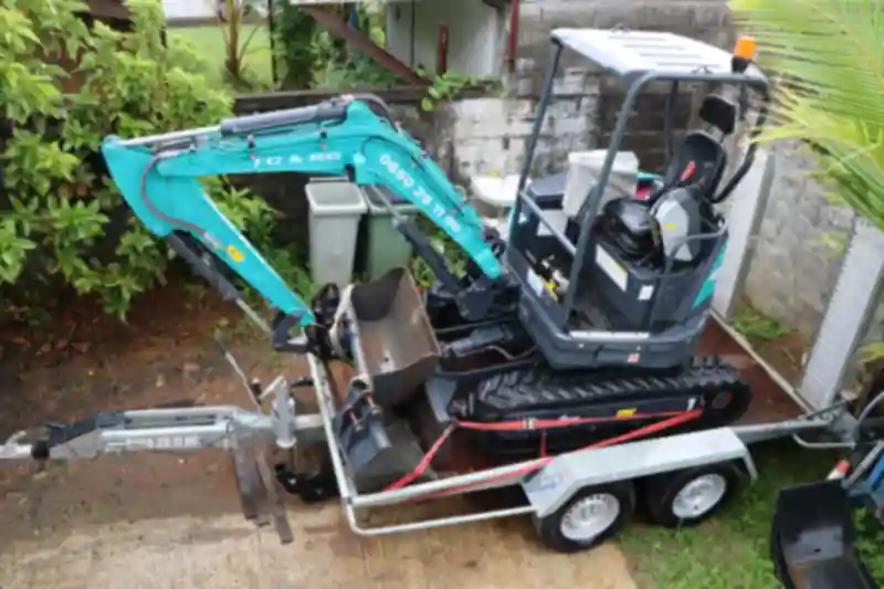 Démarrage d'un chantier de parking en dalles alvéolaires, Guadeloupe